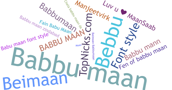 Nicknames for BABBUMAAN