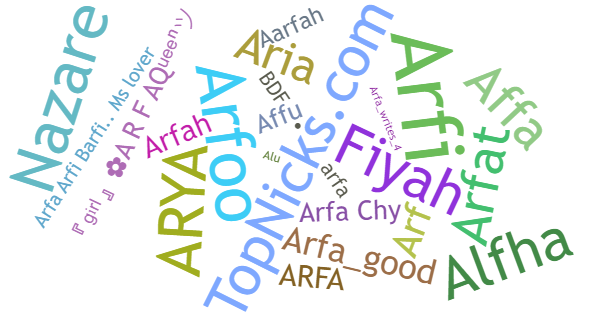 Nicknames for Arfa