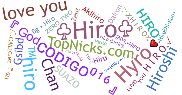 Nicknames for HIRO