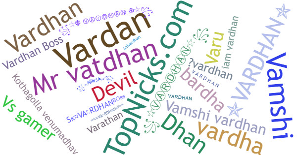 Nicknames for Vardhan