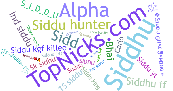 Nicknames for Siddu