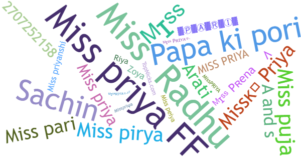 Nicknames for Misspriya