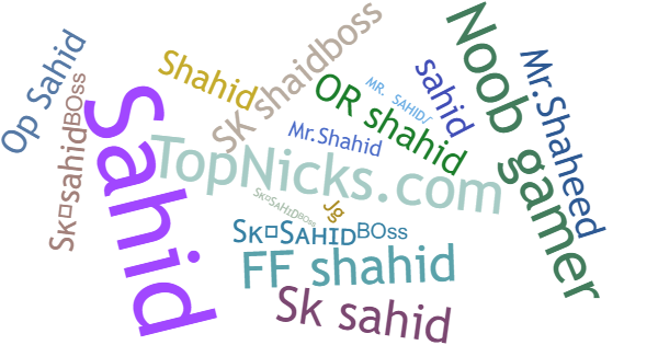 Nicknames for Sksahidboss