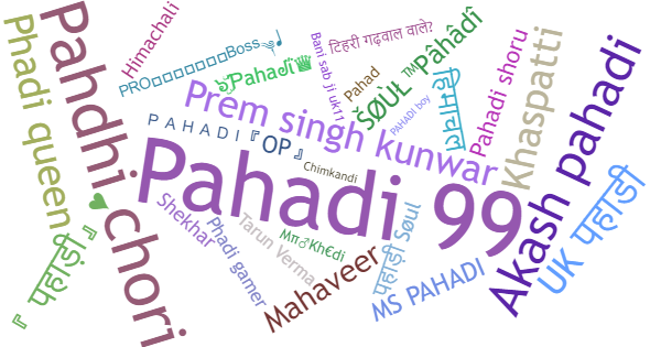 Nicknames for Pahadi