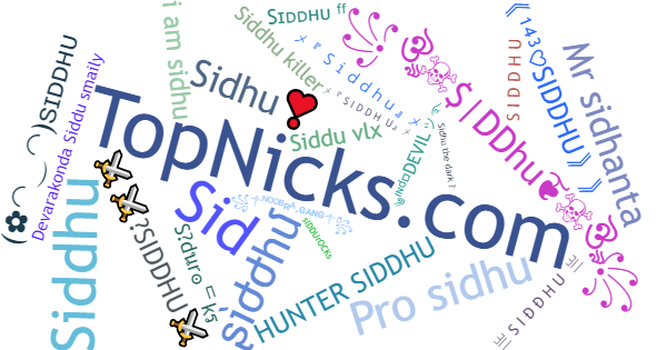 Nicknames for Siddhu