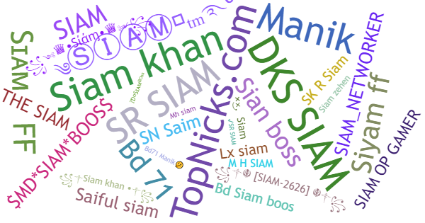 Nicknames for Siam