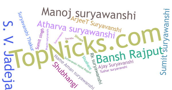 Nicknames for Suryavanshi