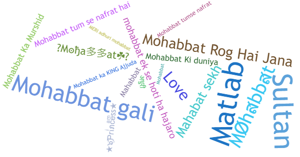 Nicknames for Mohabbat