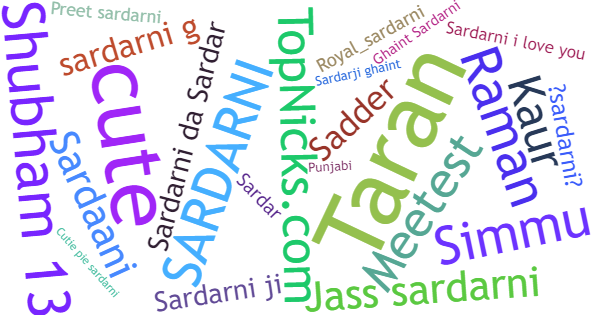 Nicknames for Sardarni