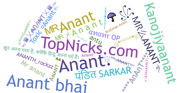 Nicknames for Anant