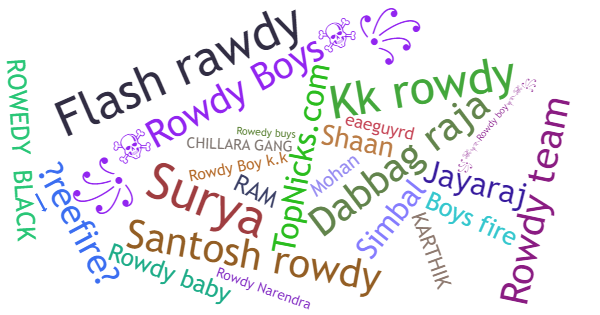 Nicknames for RowdyBoy