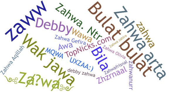 Nicknames for Zahwa