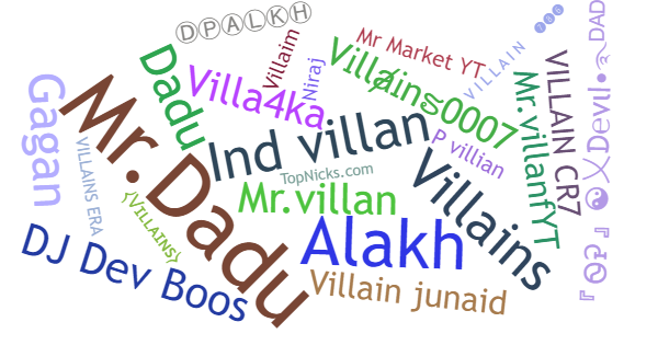 Nicknames for Villains