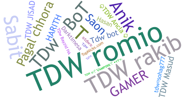 Nicknames for Tdw