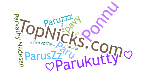 Nicknames for Parvathy