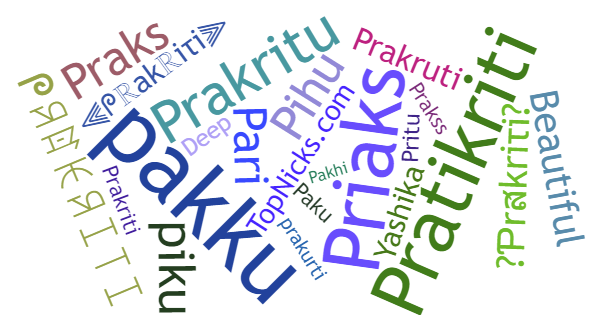 Nicknames for Prakriti