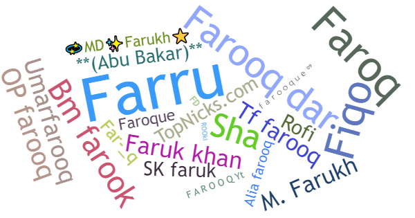 Nicknames for Farooq