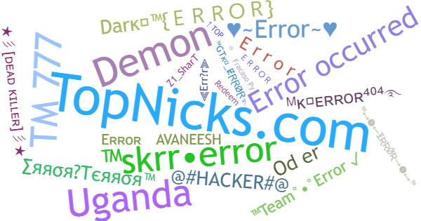 Nicknames for Error