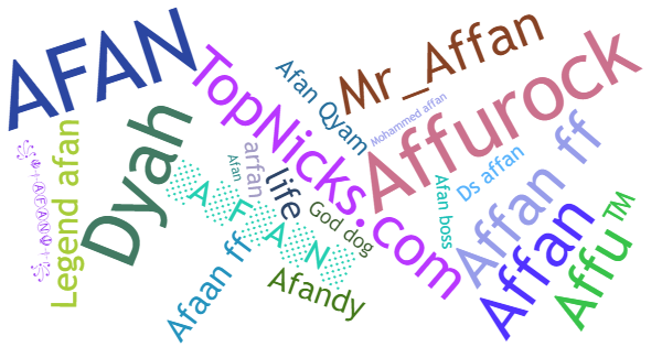 Nicknames for Afan