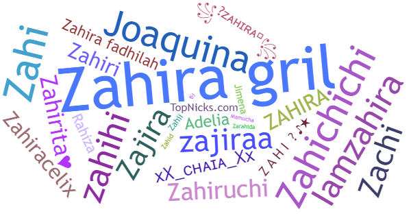 Nicknames for Zahira