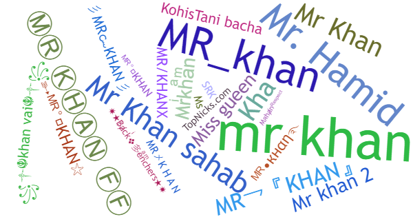 Nicknames for Mrkhan