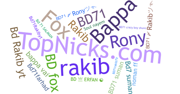 Nicknames for BD71rakib