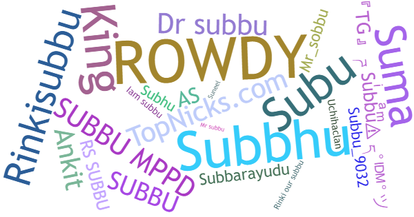 Nicknames for Subbu