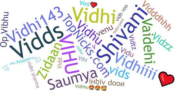 Nicknames for Vidhi