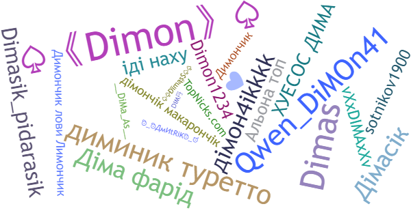 Nicknames for ДИМА