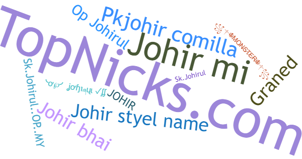 Nicknames for Johir