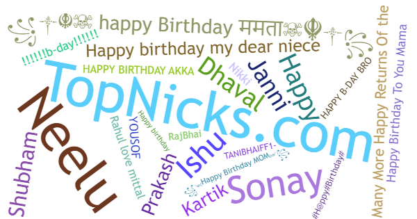 Nicknames for HappyBirthday