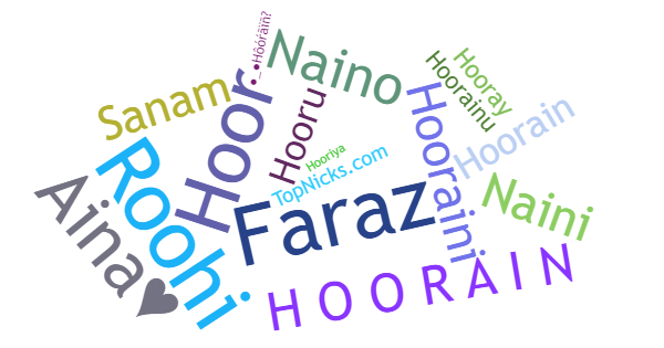 Nicknames for Hoorain