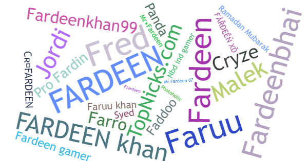 Nicknames for Fardeen