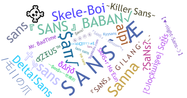 Nicknames for Sans